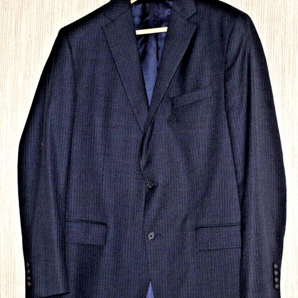 Piattelli Barneys NY Loro Piana Charcoal Wool Striped Blazer Men Size:42L